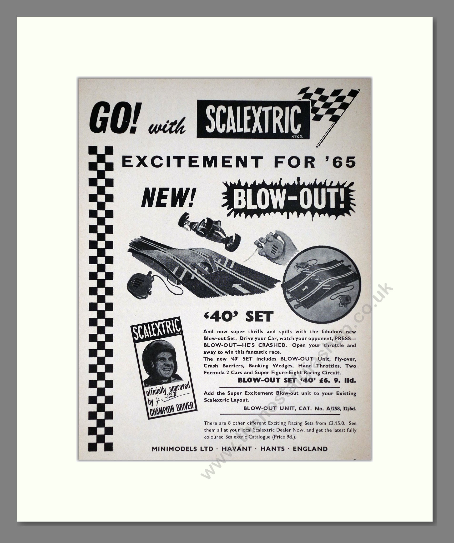Scalextric - Go With Scalextric. Vintage Advert 1965 (ref AD65888)
