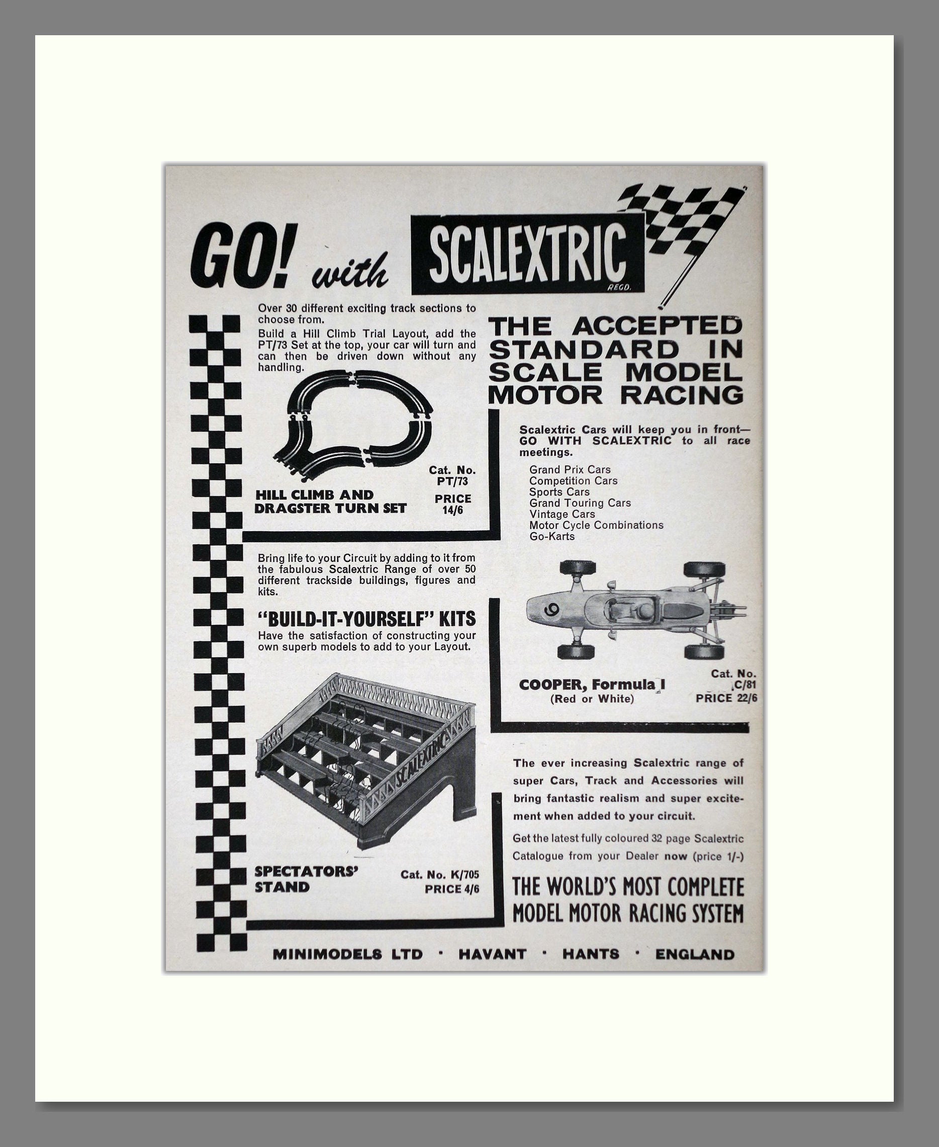 Scalextric - Go With Scalextric. Vintage Advert 1966 (ref AD65890)