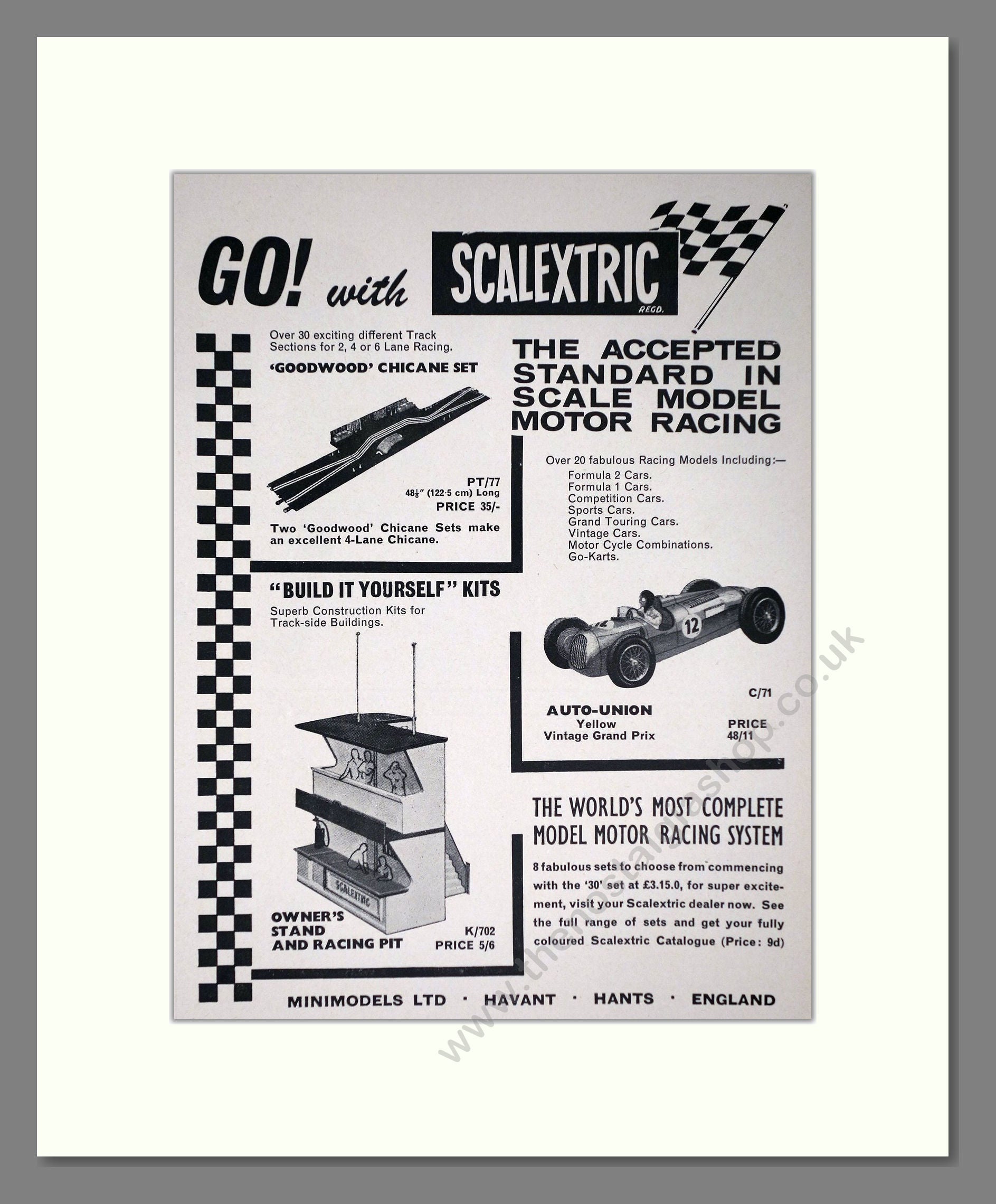 Scalextric - Go With Scalextric. Vintage Advert 1965 (ref AD65891)