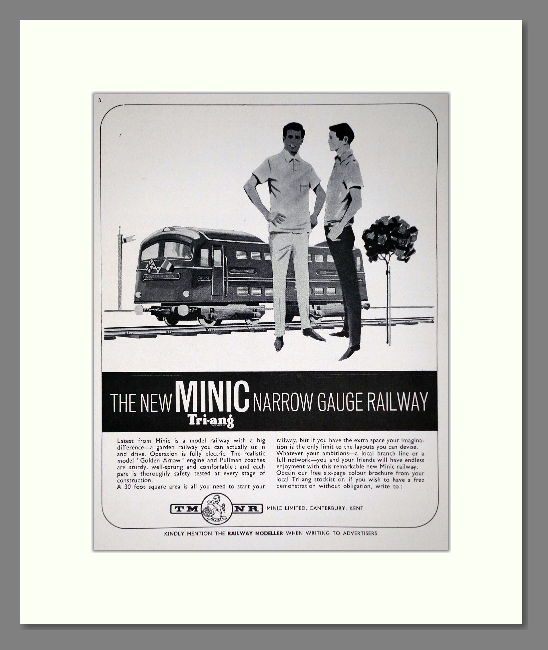 Tri-ang - Minic Narrow Gauge Railway. Vintage Advert 1963 (ref AD65893)