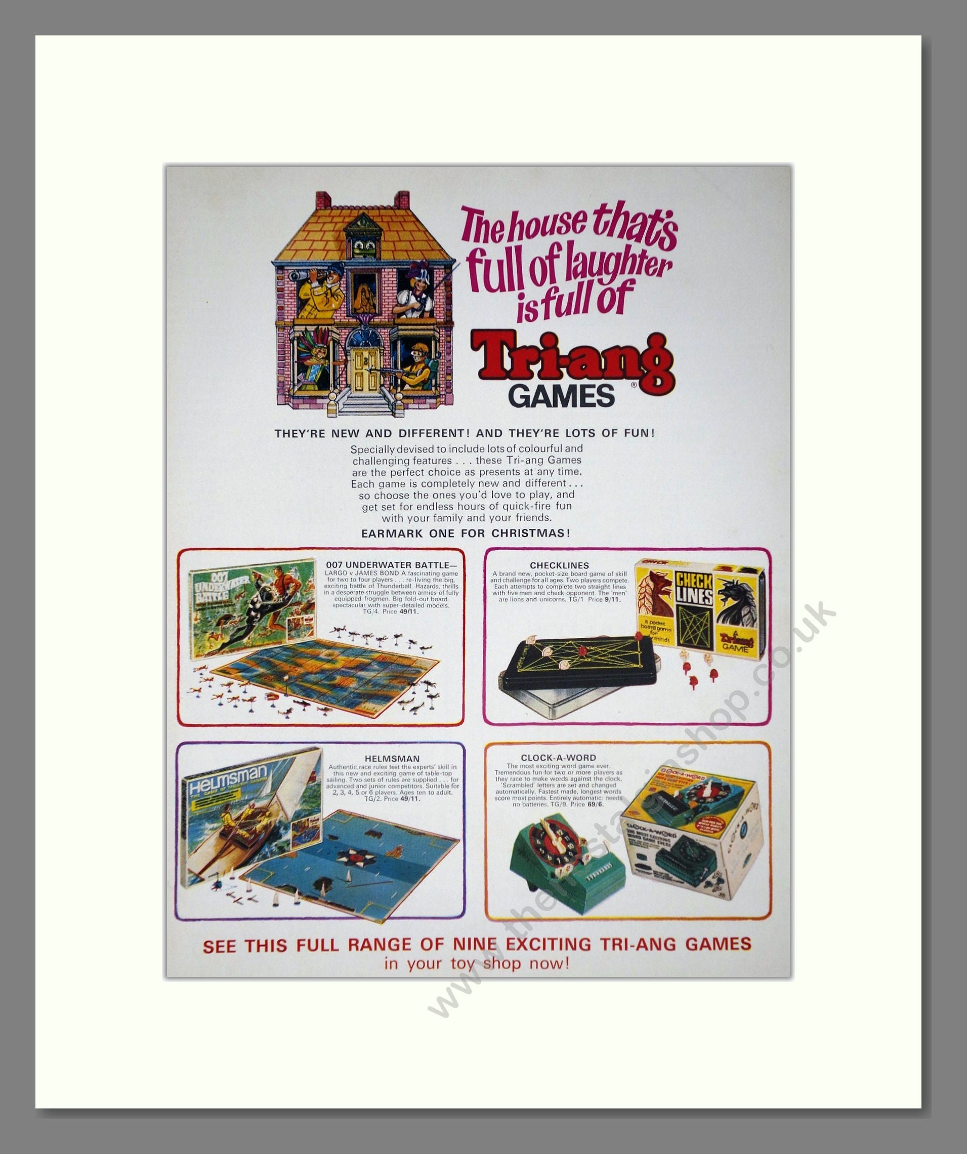 Tri-ang - Board Games. Vintage Advert 1966 (ref AD65903)
