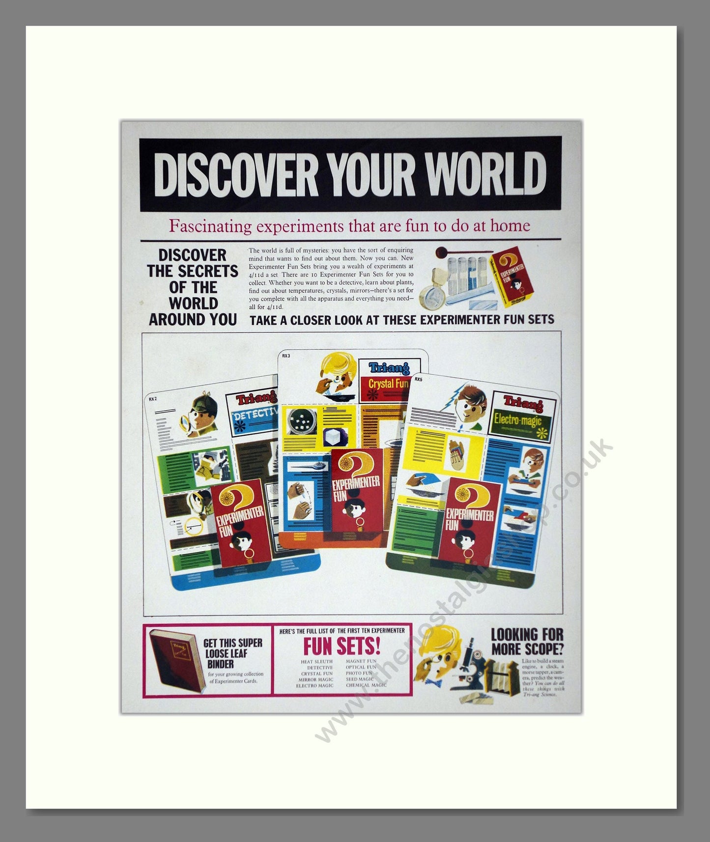 Tri-ang - Experiment Fun Sets. Vintage Advert 1967 (ref AD65904)
