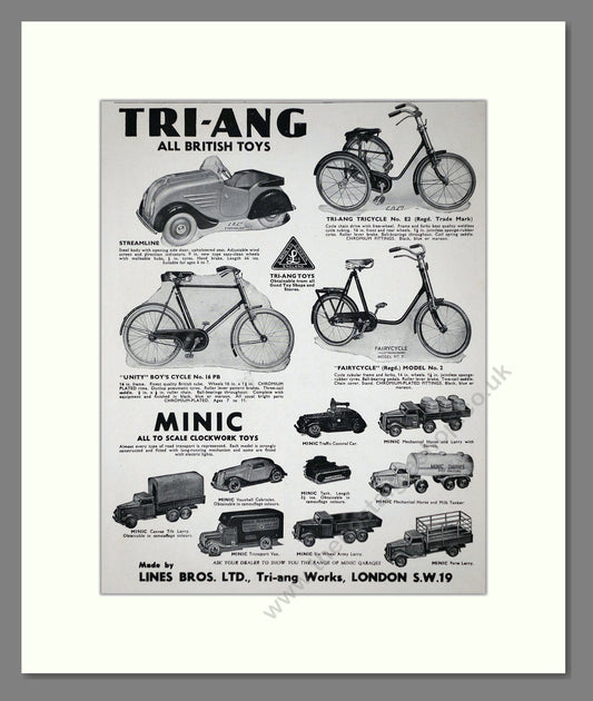 Tri-ang - Minic Clockwork Toys. Vintage Advert 1941 (ref AD65912)