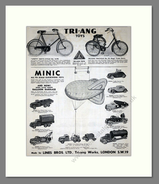 Tri-ang - Minic Clockwork Toys. Vintage Advert 1940 (ref AD65913)