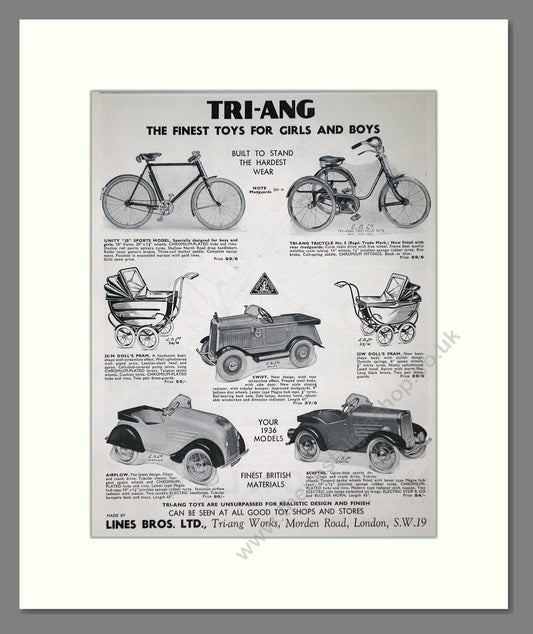 Tri-ang - Various Toys. Vintage Advert 1935 (ref AD65925)