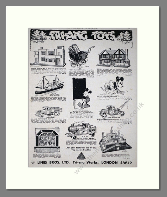 Tri-ang - Various Toys. Vintage Advert 1939 (ref AD65928)