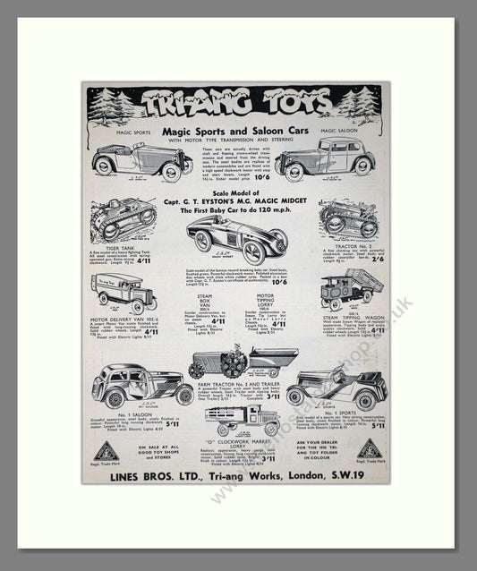 Tri-ang - Toy Cars. Vintage Advert 1935 (ref AD65930)