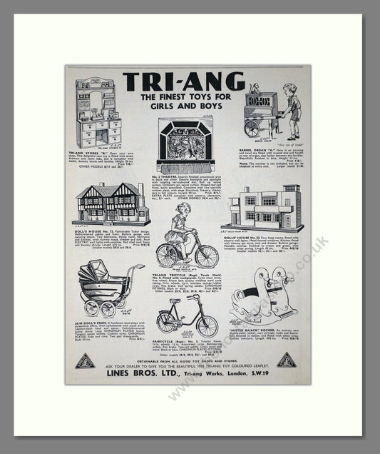 Tri-ang - Finest Toys. Vintage Advert 1935 (ref AD65931)
