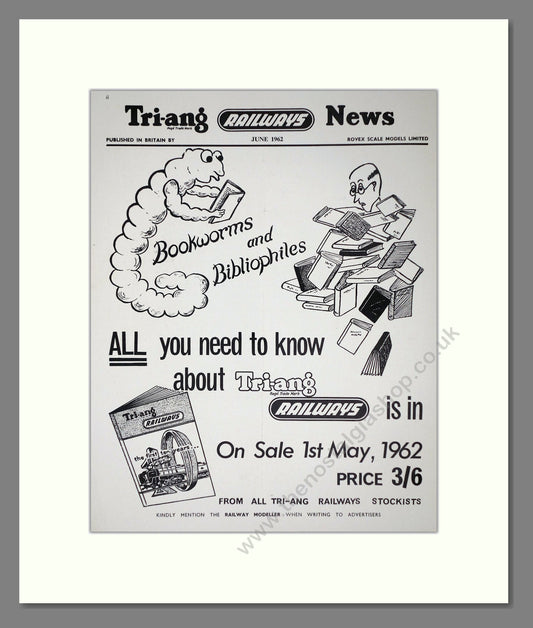 Tri-ang - Model Railways Bookworms And Bibliophiles. Vintage Advert 1962 (ref AD65936)