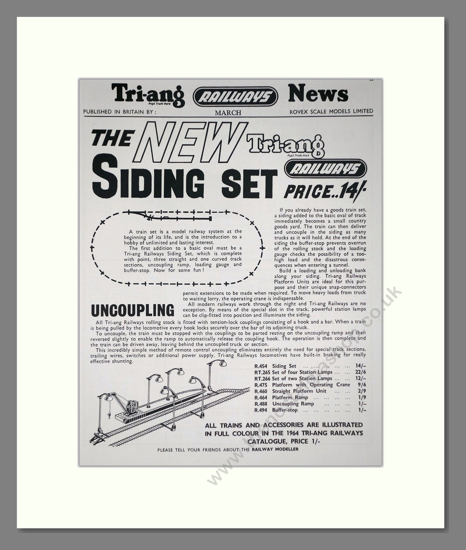 Tri-ang - Model Railways Siding Set. Vintage Advert 1964 (ref AD65937)