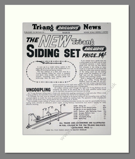 Tri-ang - Model Railways Siding Set. Vintage Advert 1964 (ref AD65937)