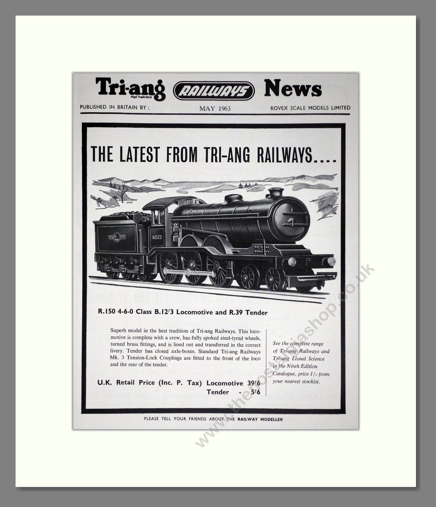 Tri-ang - Model Railways Latest News. Vintage Advert 1963 (ref AD65942)