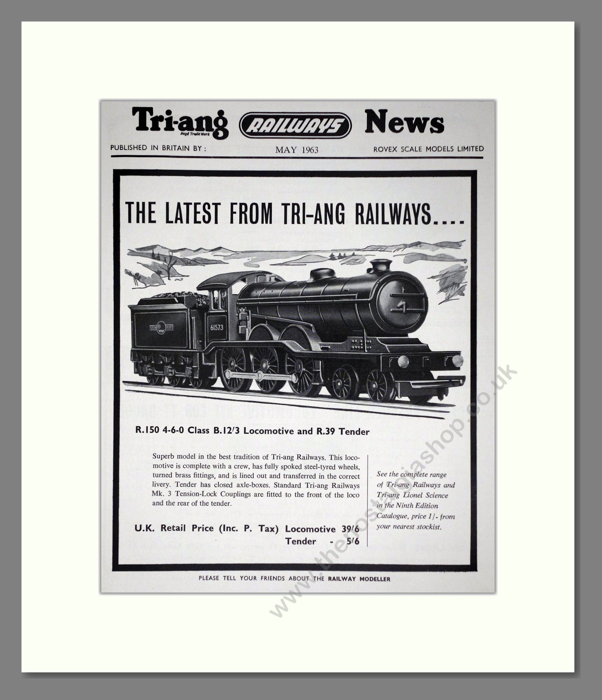 Tri-ang - Model Railways Latest News. Vintage Advert 1963 (ref AD65942)