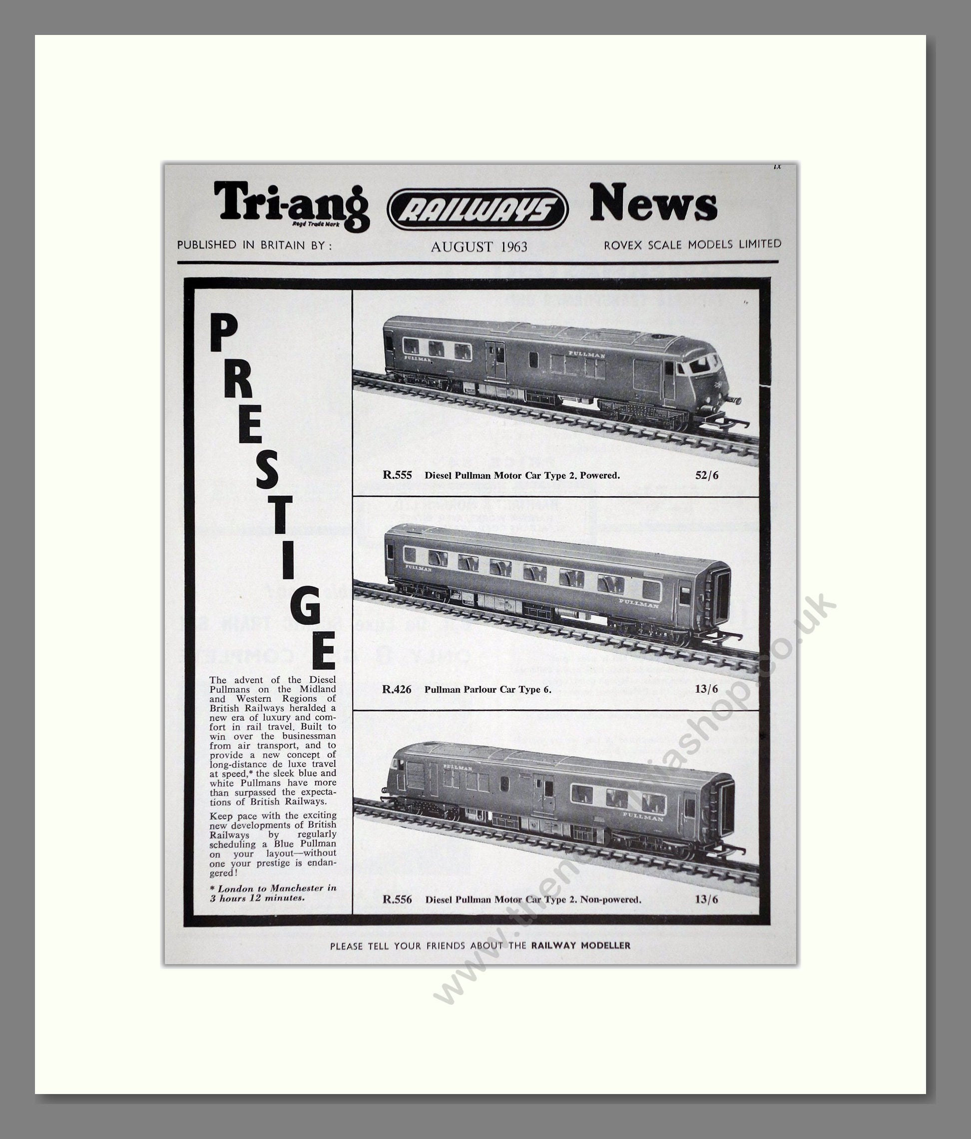 Tri-ang - Model Railways Prestige. Vintage Advert 1963 (ref AD65944)