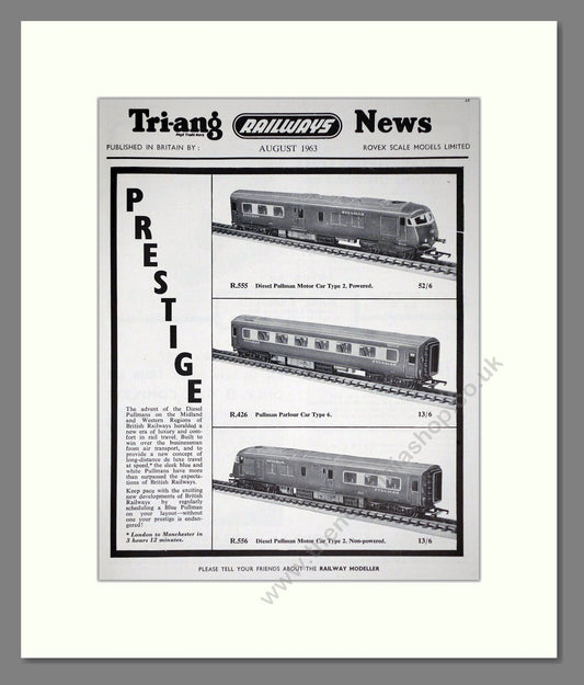 Tri-ang - Model Railways Prestige. Vintage Advert 1963 (ref AD65944)