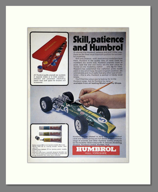 Humbrol - Skill And Patience. Vintage Advert 1972 (ref AD65947)