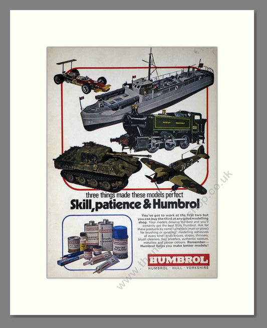 Humbrol - Skill And Patience. Vintage Advert 1971 (ref AD65950)