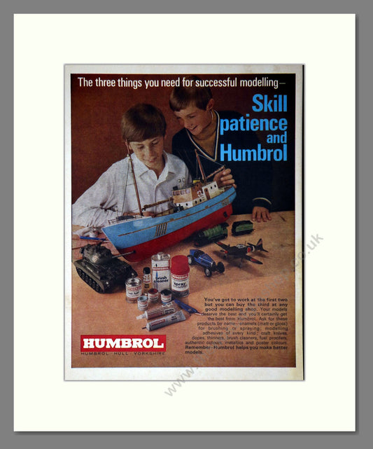 Humbrol - Skill And Patience. Vintage Advert 1971 (ref AD65951)