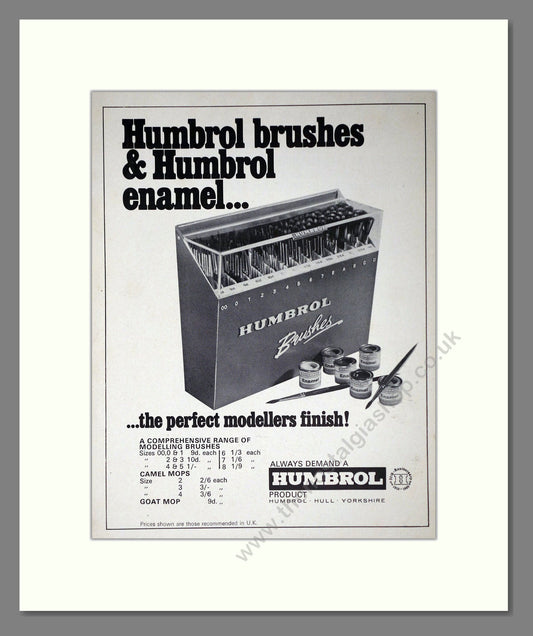 Humbrol - Brushes And Enamel Paint. Vintage Advert 1969 (ref AD65954)