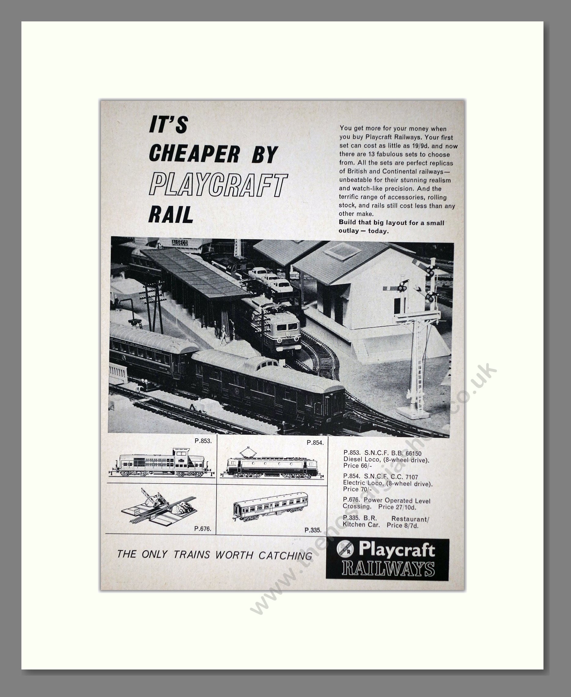 Playcraft - Model Railways. Vintage Advert 1966 (ref AD65955)