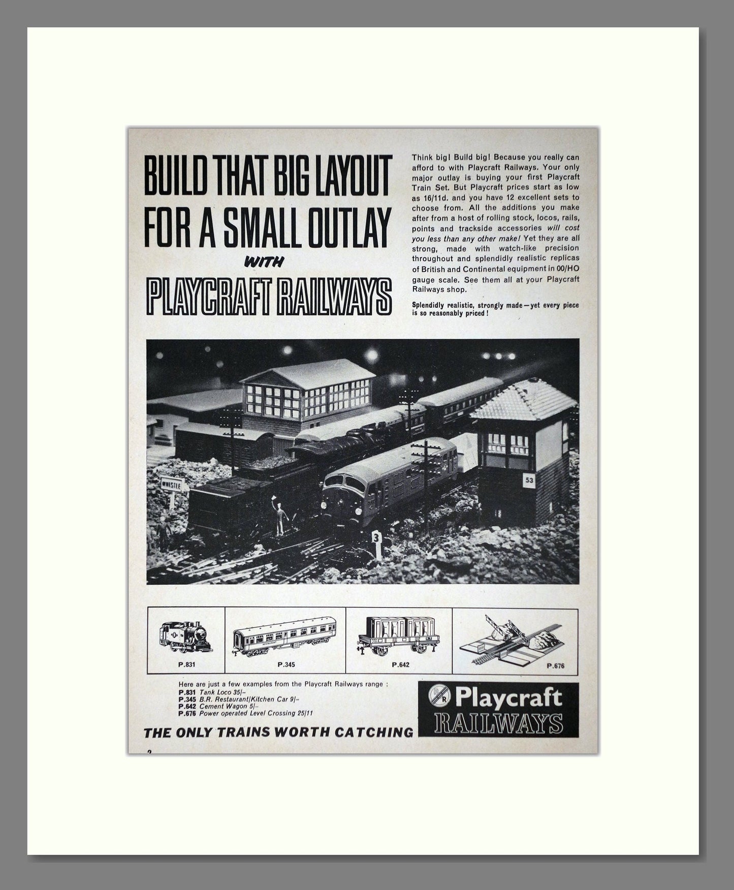 Playcraft - Model Railways. Vintage Advert 1965 (ref AD65956)
