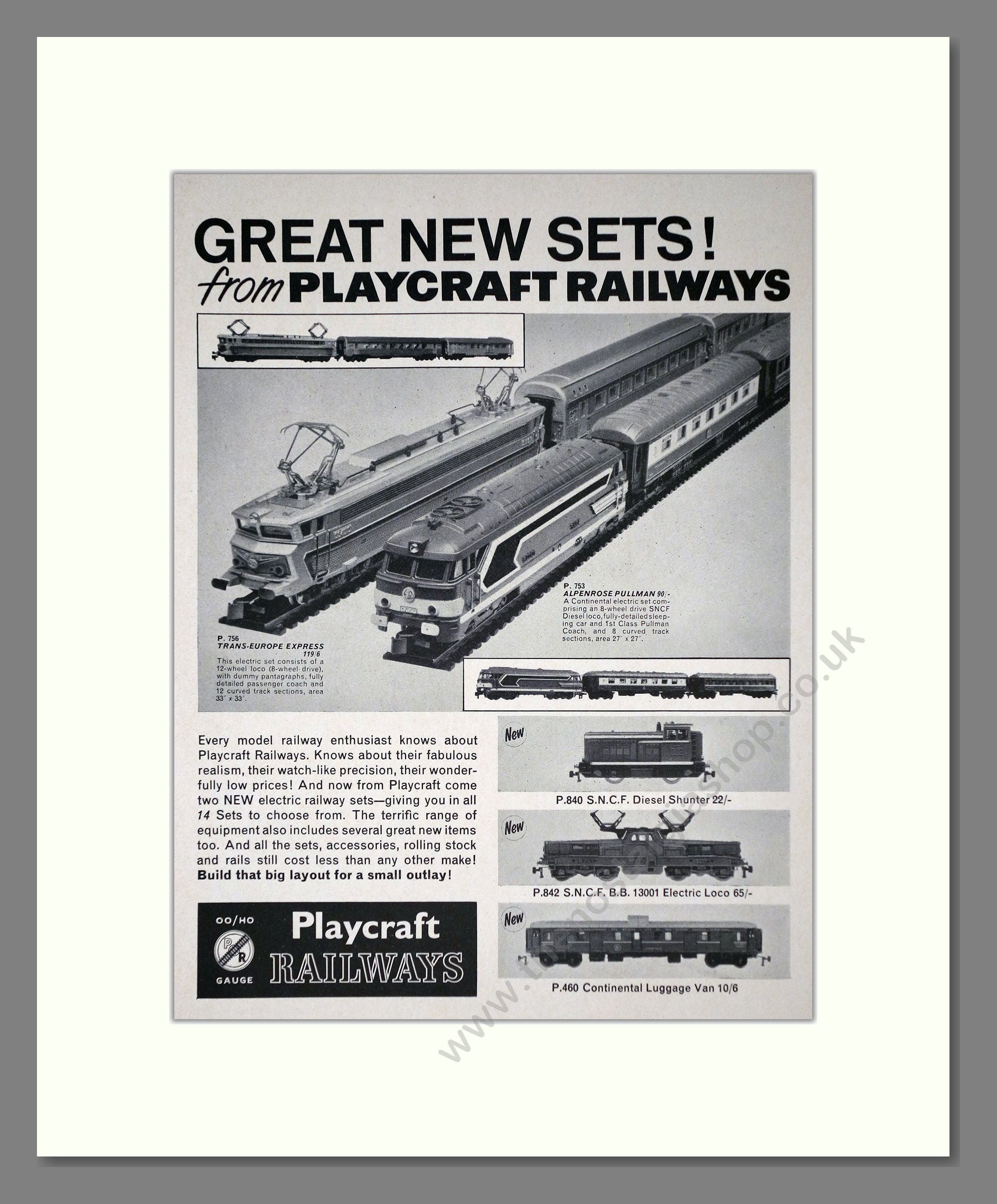 Playcraft - Model Railways. Vintage Advert 1965 (ref AD65957)
