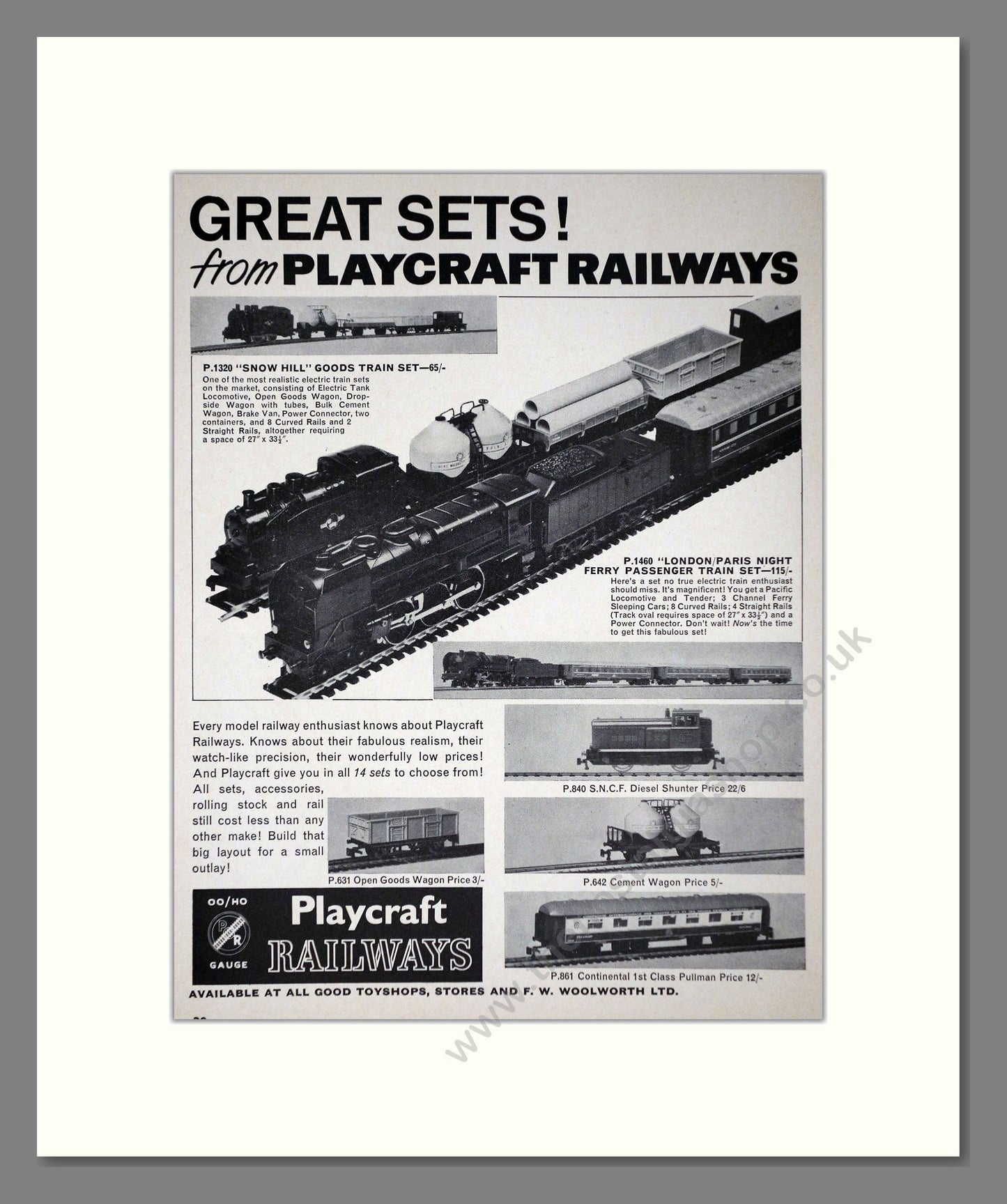Playcraft - Model Railways. Vintage Advert 1965 (ref AD65958)