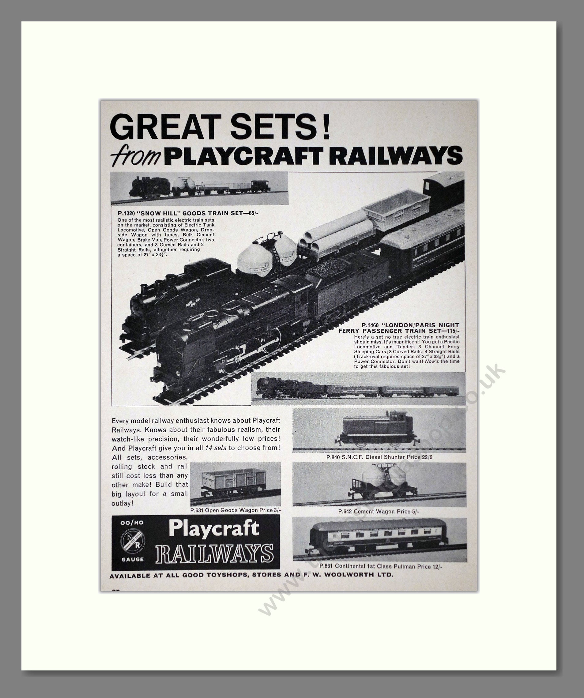 Playcraft - Model Railways. Vintage Advert 1965 (ref AD65958)