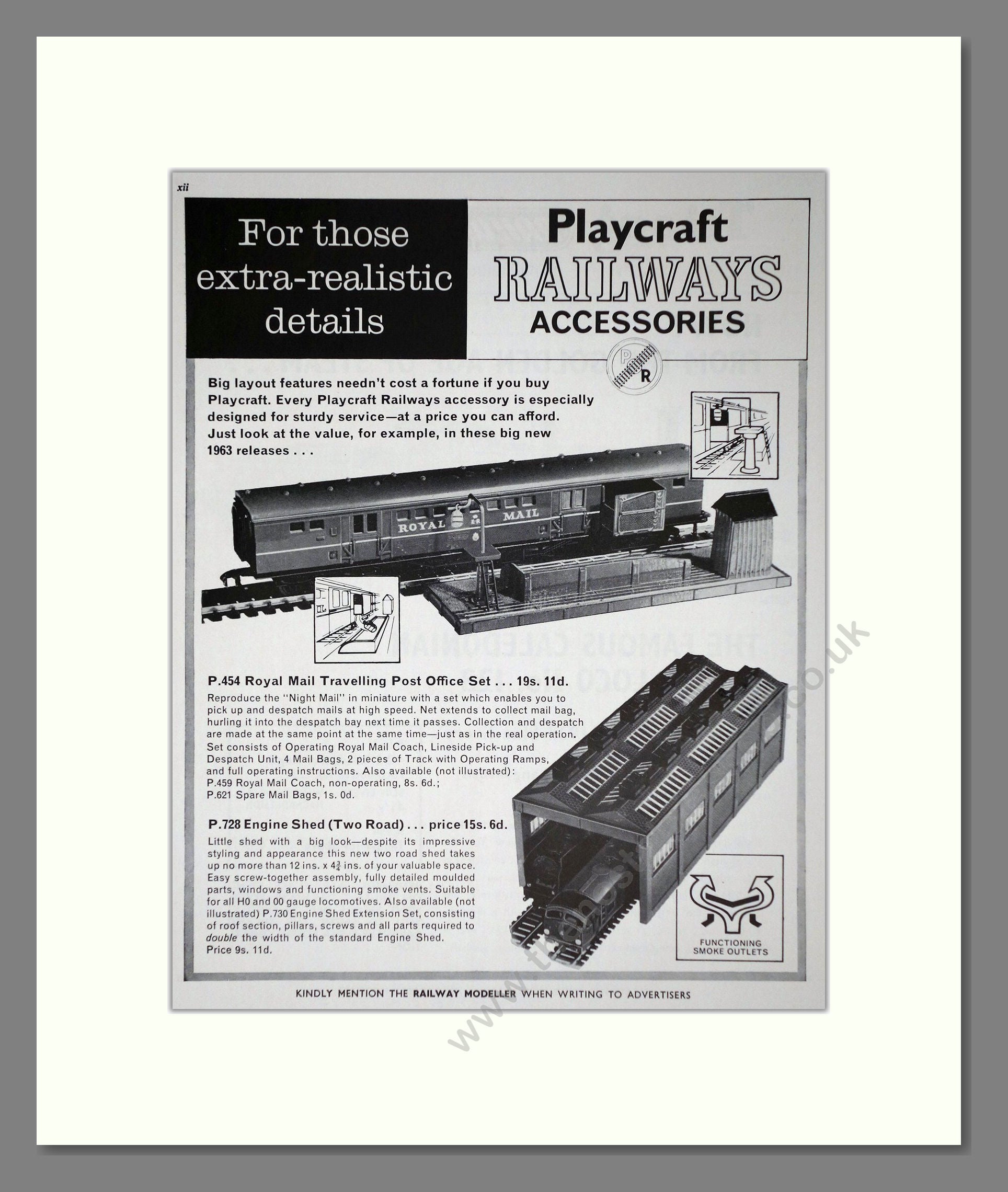 Playcraft - Railway Accessories. Vintage Advert 1963 (ref AD65960)