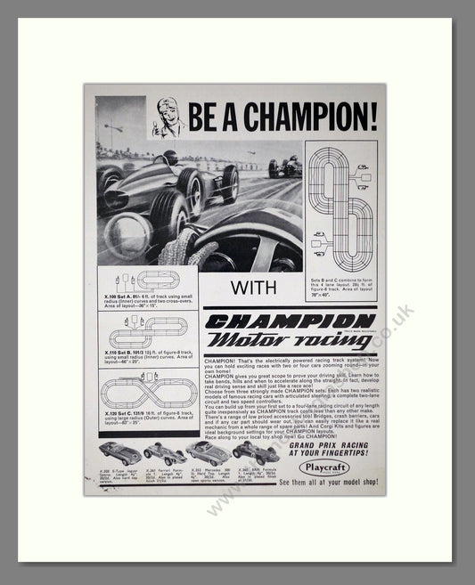 Playcraft - Champion Motor Racing. Vintage Advert 1966 (ref AD65963)
