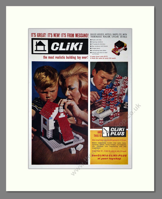 Meccano - Cliki Building Toy. Vintage Advert 1964 (ref AD65965)