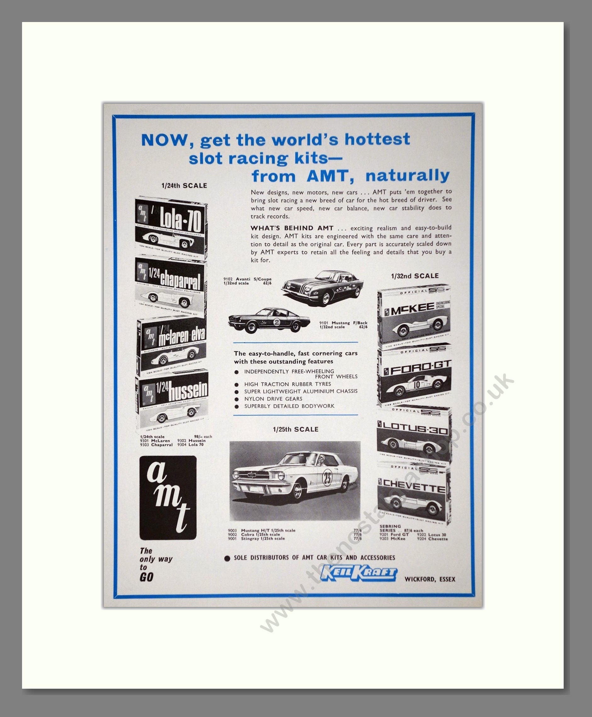 KeilKraft - AMT Slot Racing Kits. Vintage Advert 1966 (ref AD65967)