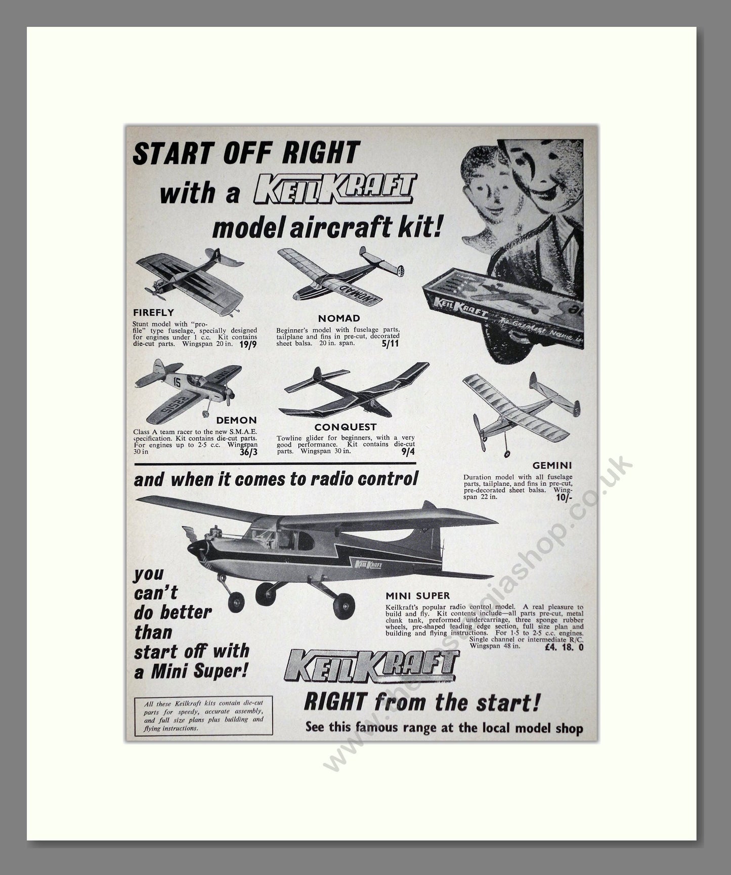 KeilKraft - Model Aircraft Kits. Vintage Advert 1966 (ref AD65974)