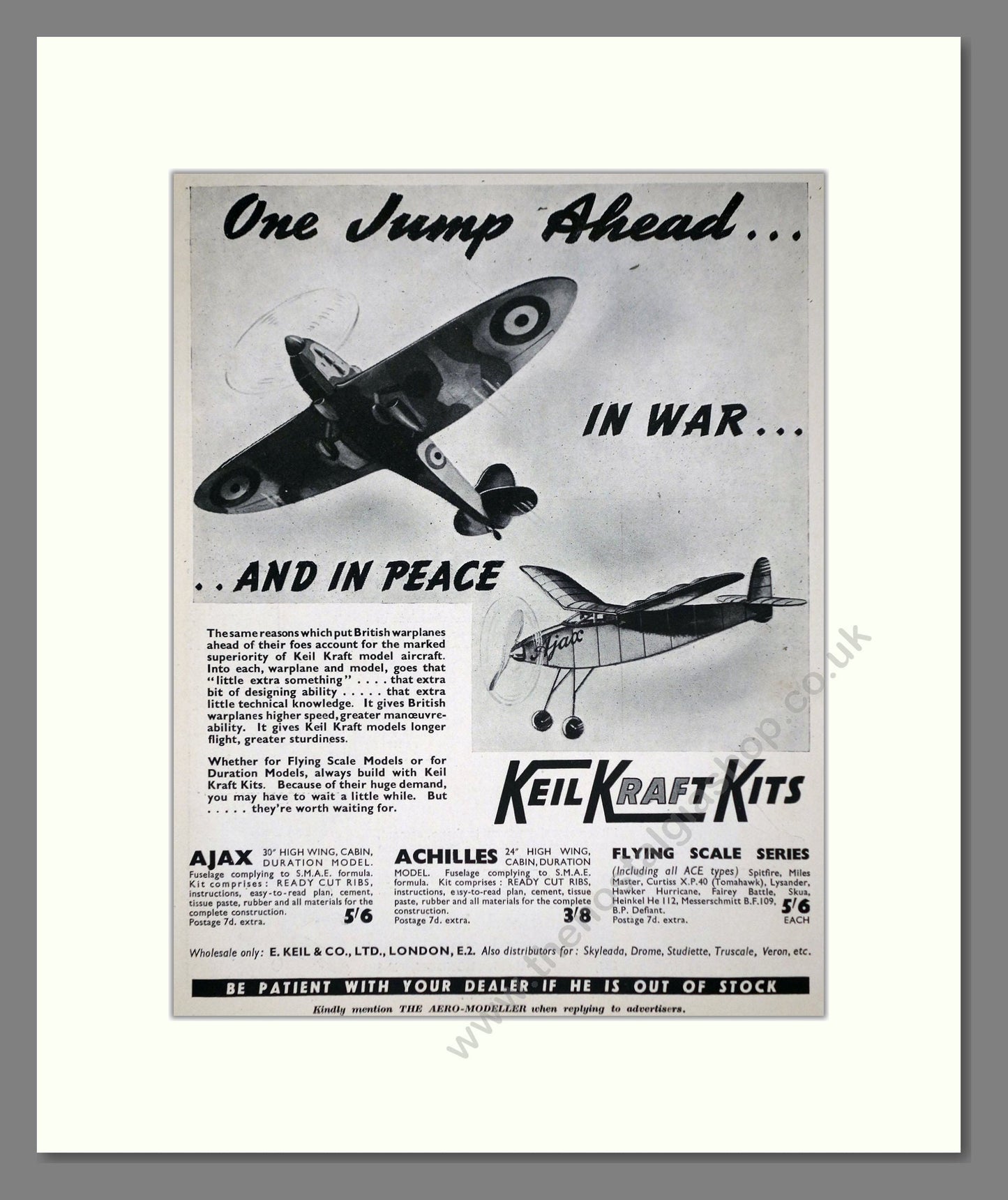 KeilKraft - One Jump Ahead Model Aircraft. Vintage Advert 1942 (ref AD65975)