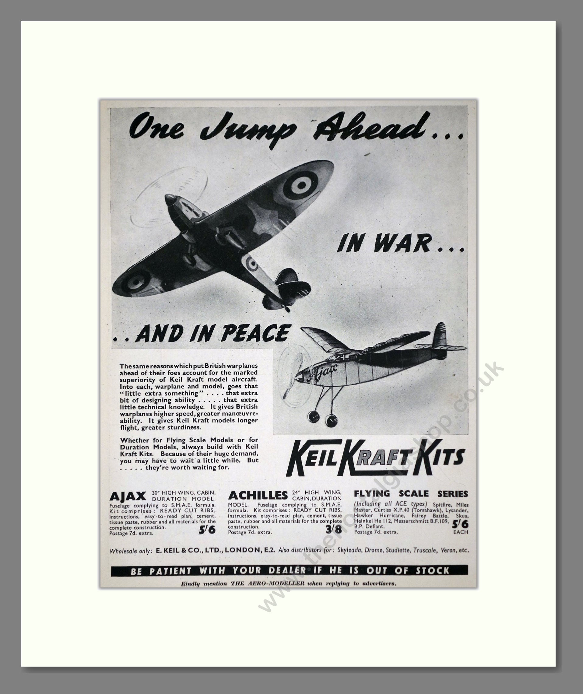 KeilKraft - One Jump Ahead Model Aircraft. Vintage Advert 1942 (ref AD65975)