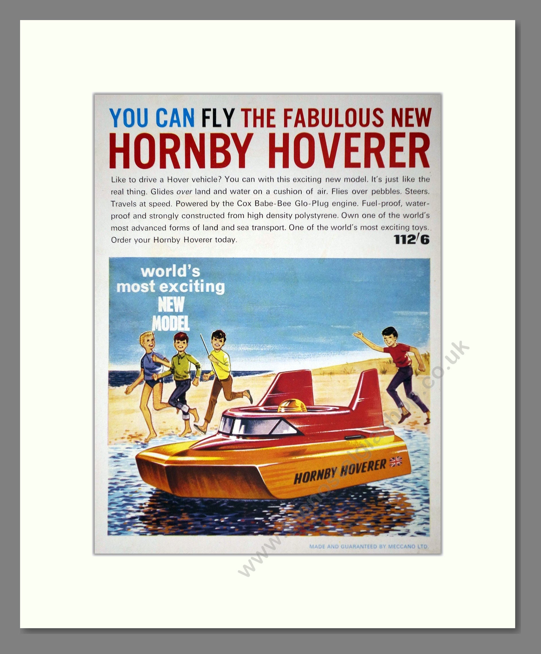 Hornby - Hoverer. Vintage Advert 1964 (ref AD65726)