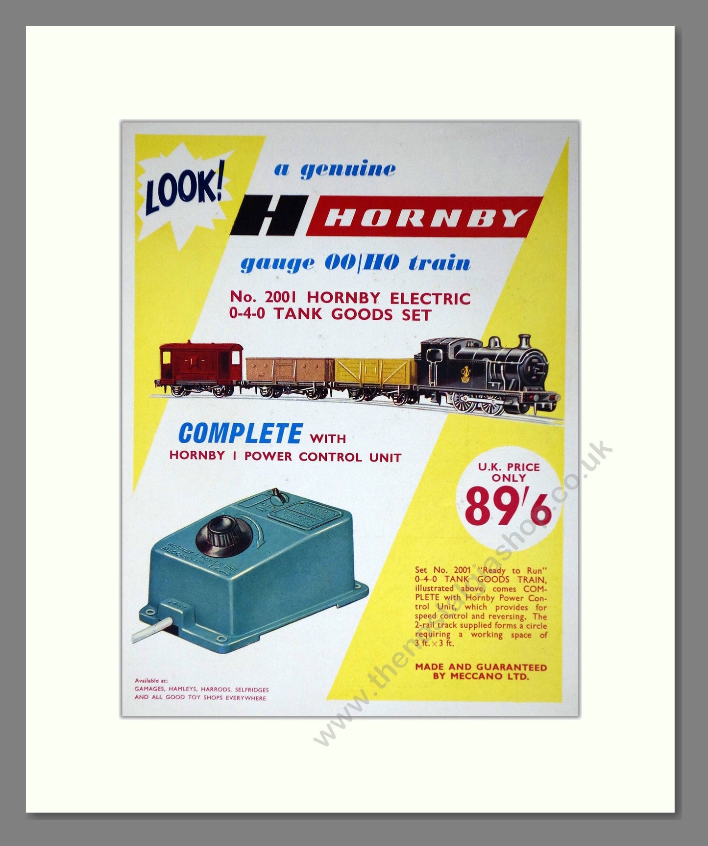 Hornby - Tank Goods Set. Vintage Advert 1963 (ref AD65764)