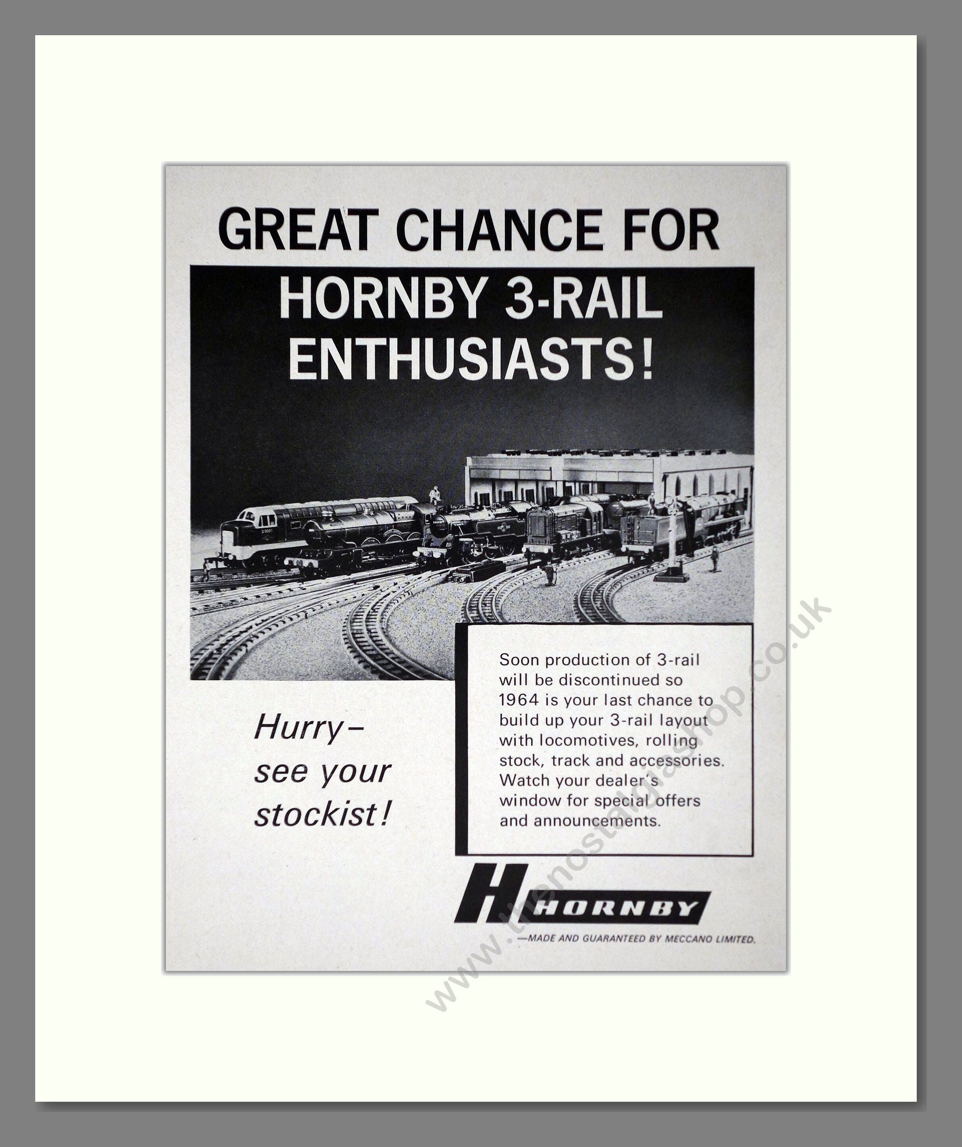 Hornby - 3 Rail Enthusiasts. Vintage Advert 1964 (ref AD65768)