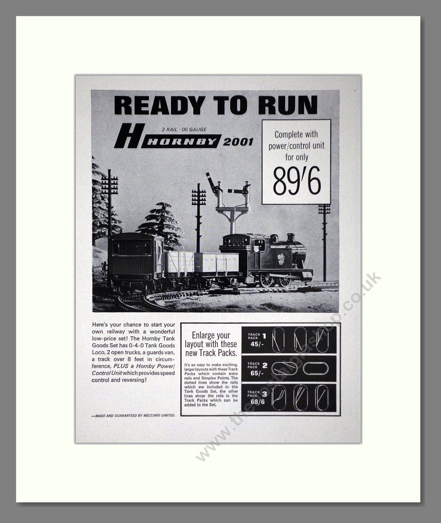 Hornby - 2001 OO Gauge Electric Train Set. Vintage Advert 1964 (ref AD65769)