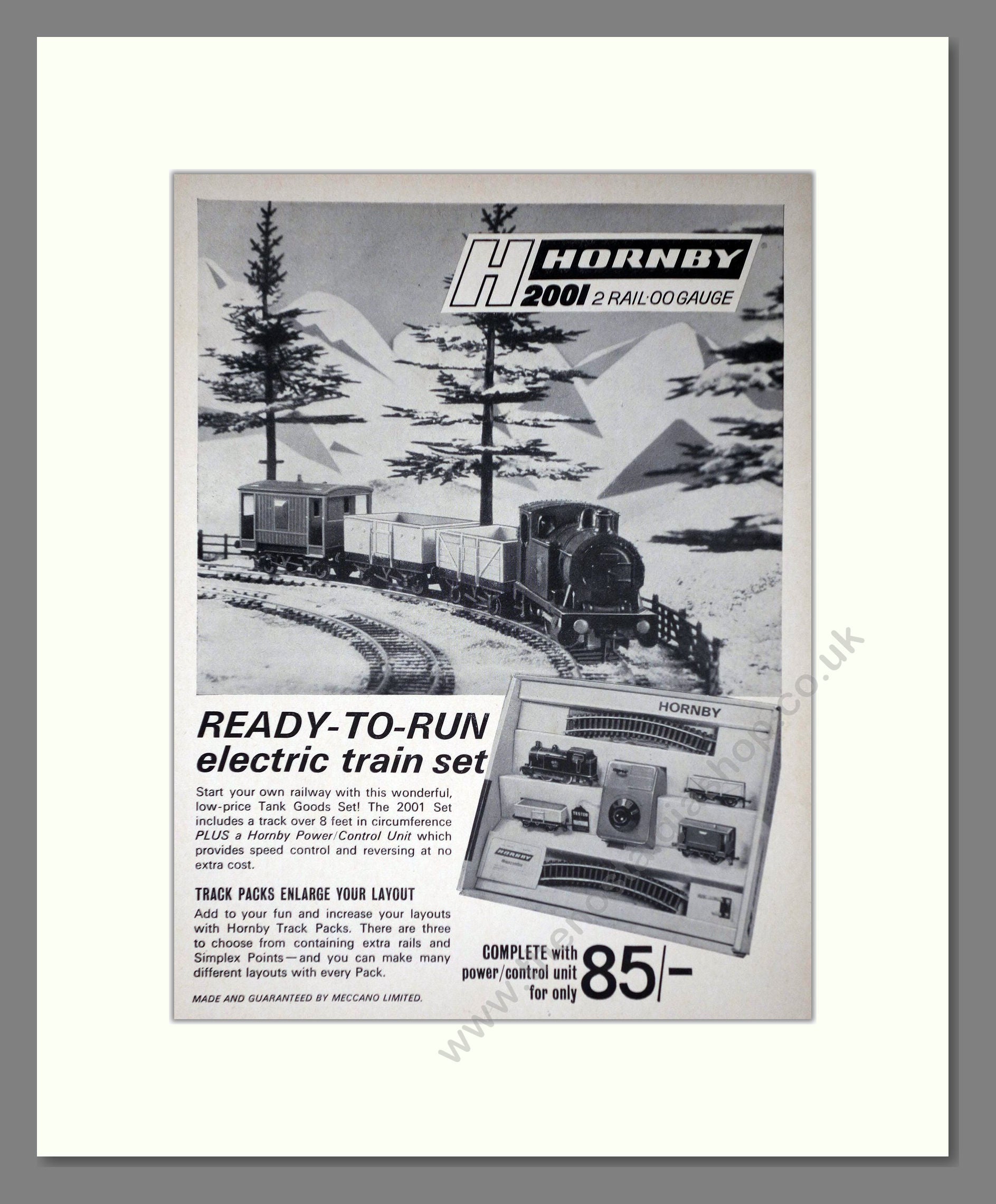 Hornby - 2001 OO Gauge Electric Train Set. Vintage Advert 1965 (ref AD65770)