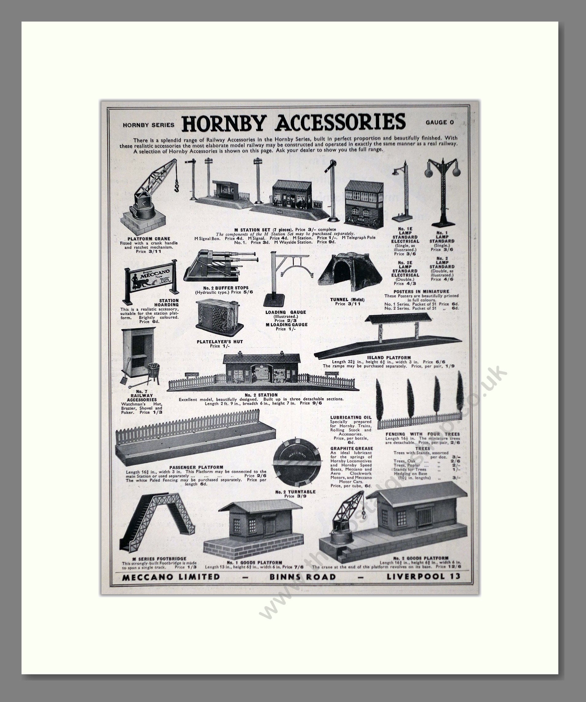 Hornby - Accessories. Vintage Advert 1934 (ref AD65793)