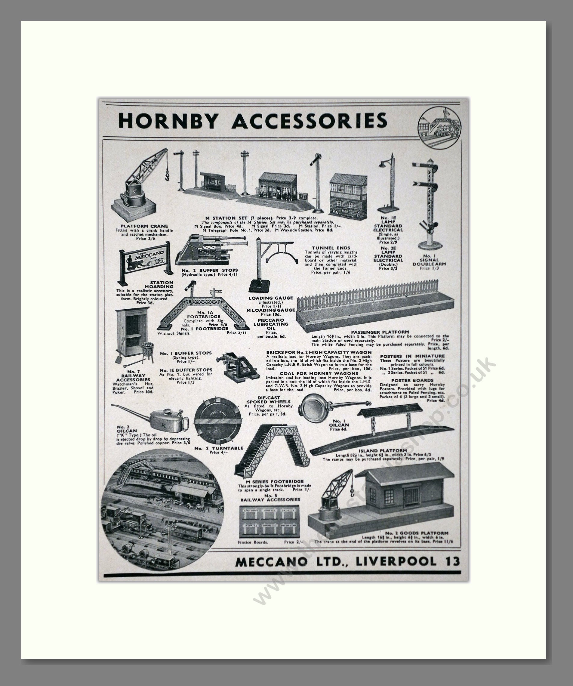 Hornby - Accessories. Vintage Advert 1939 (ref AD65796)