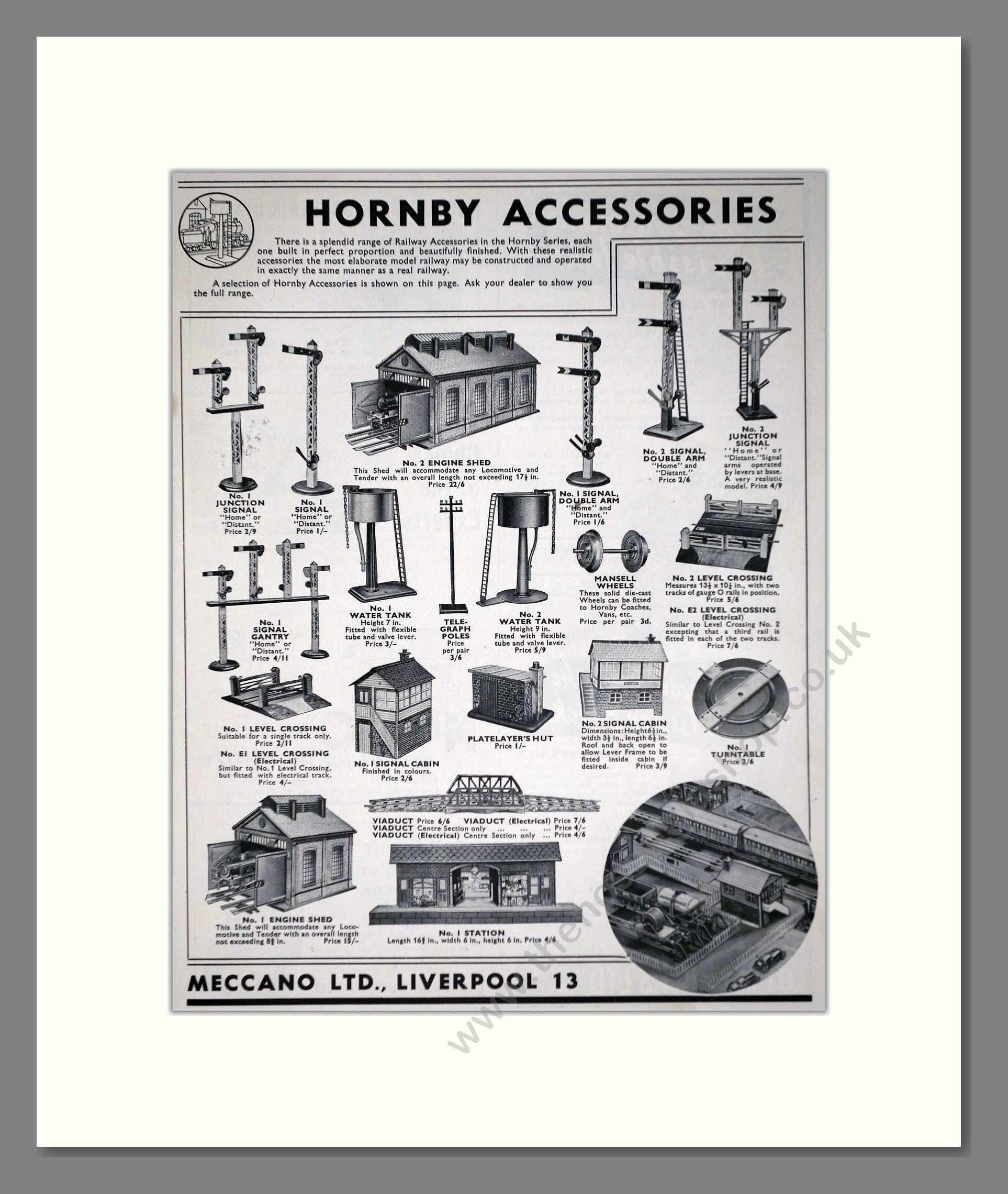 Hornby - Accessories. Vintage Advert 1937 (ref AD65798)