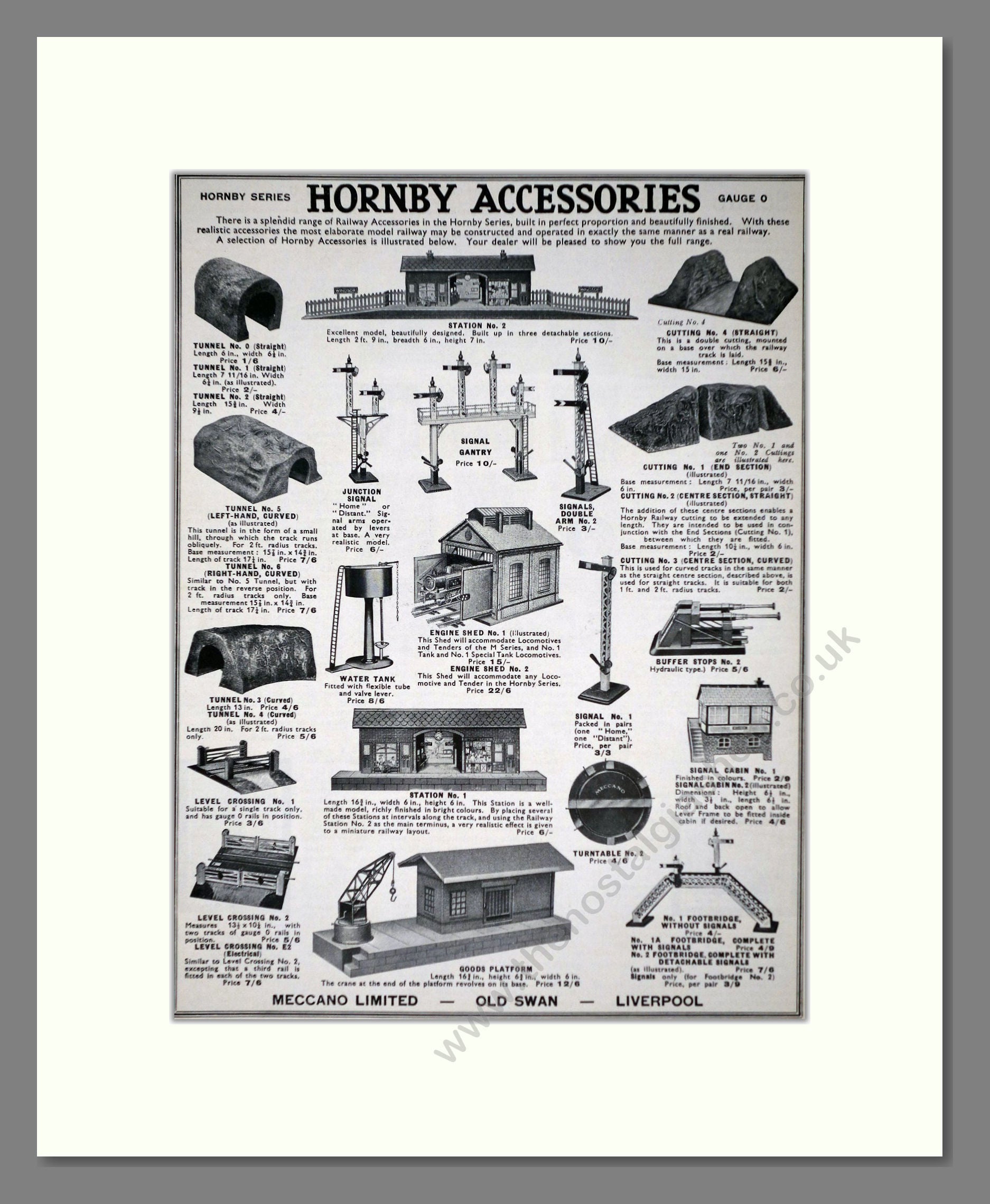 Hornby - Accessories. Vintage Advert 1933 (ref AD65800)