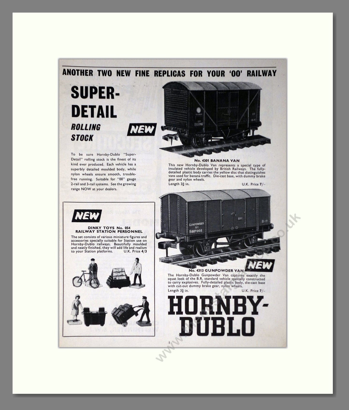 Hornby - Dublo Rolling Stock. Vintage Advert 1962 (ref AD65814)