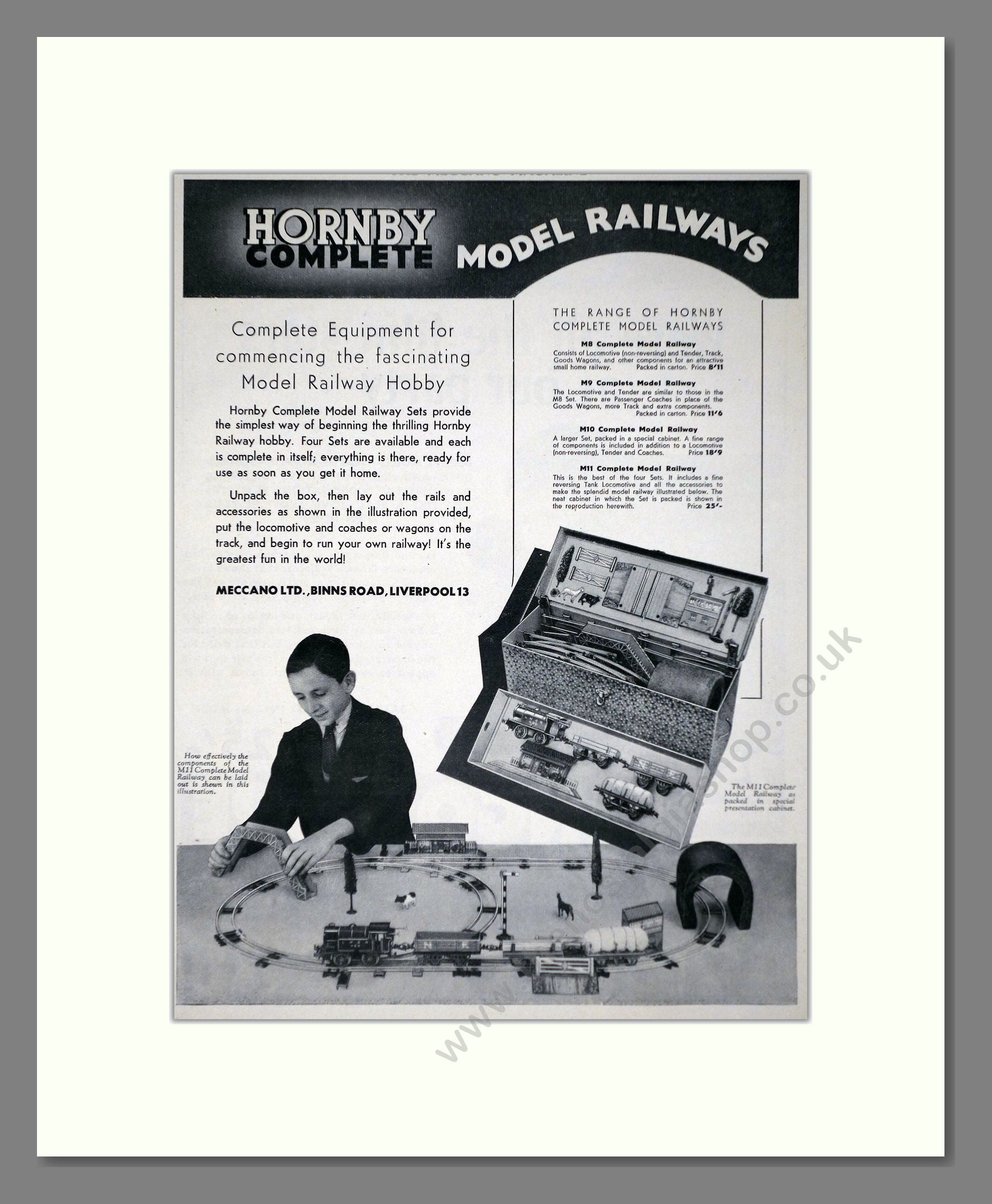 Hornby - Complete Model Railways. Vintage Advert 1937 (ref AD65820)