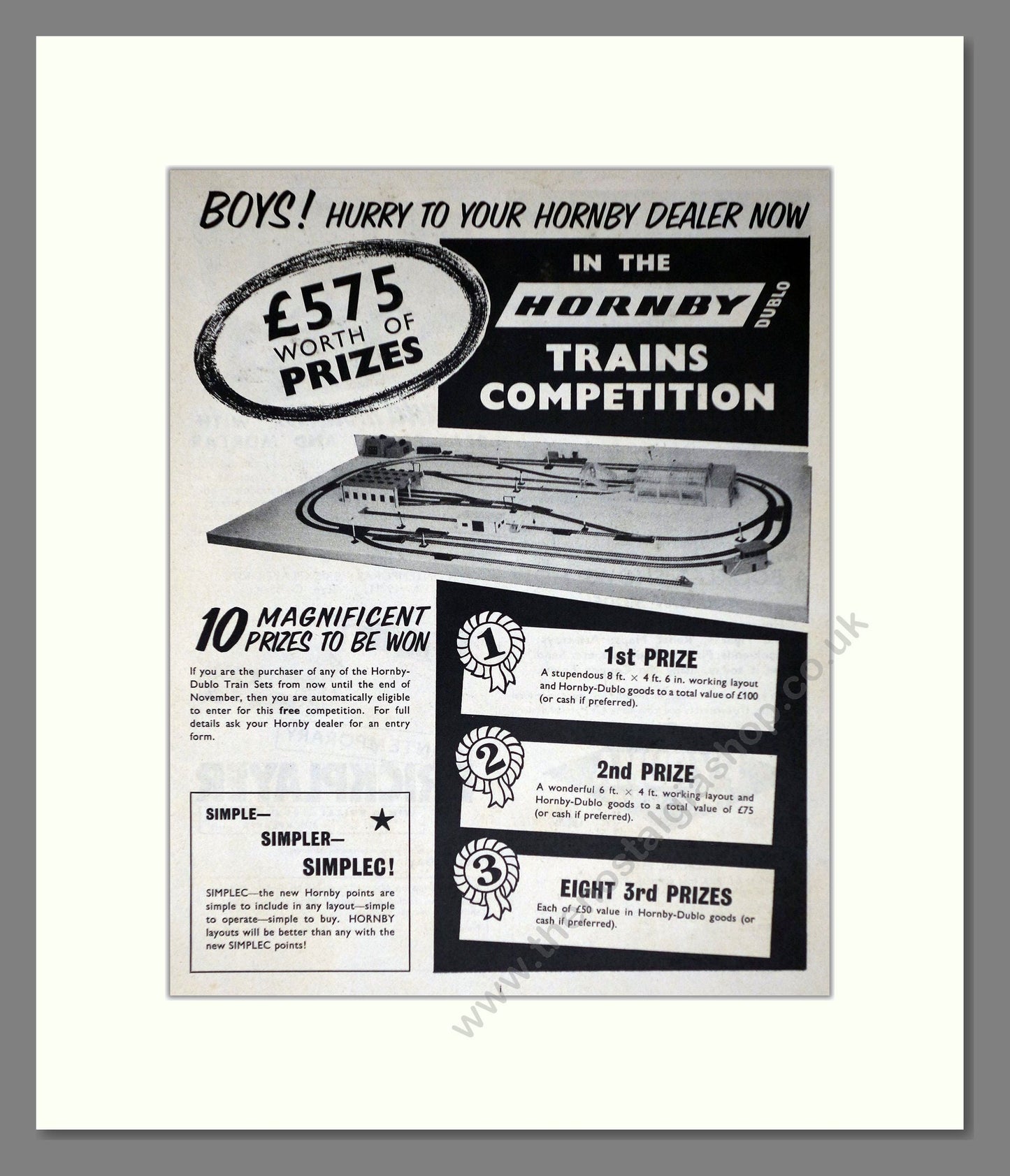Hornby - Trains Competition. Vintage Advert 1963 (ref AD65821)