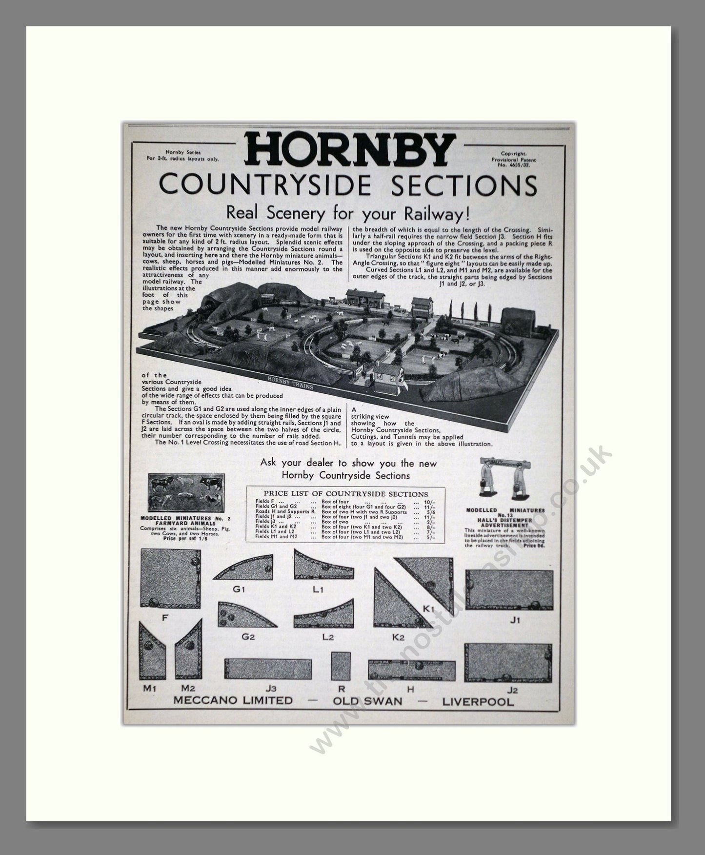 Hornby - Countryside Sections. Vintage Advert 1933 (ref AD65822)
