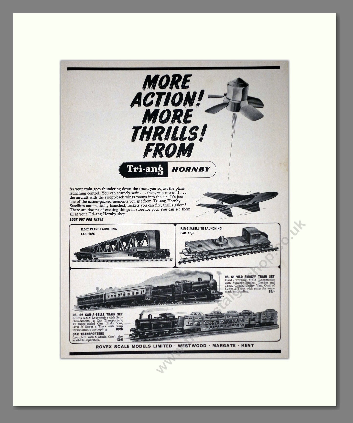 Hornby - Model Trains More Action. Vintage Advert 1965 (ref AD65824)
