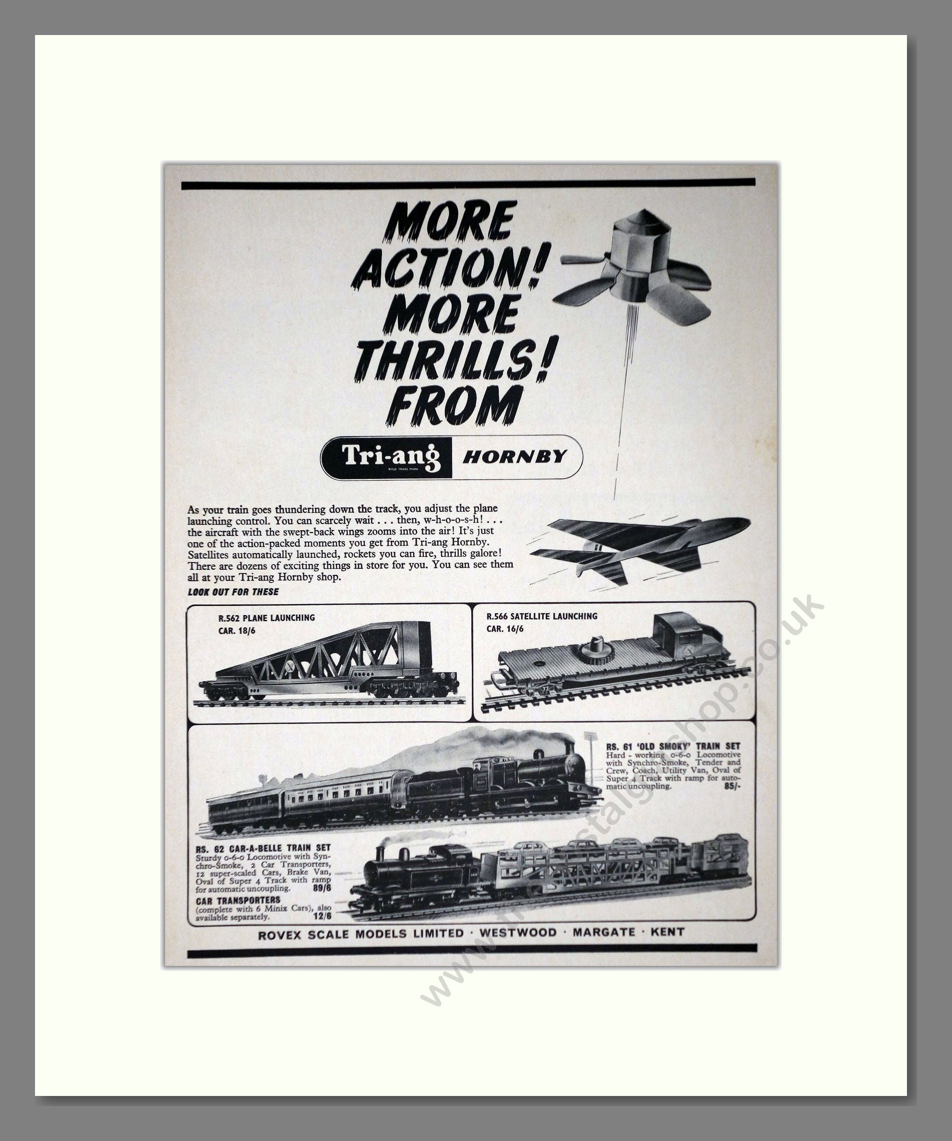 Hornby - Model Trains More Action. Vintage Advert 1965 (ref AD65824)